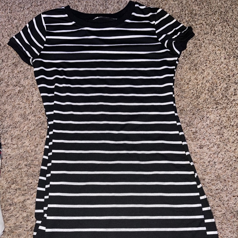 striped bodycon dress